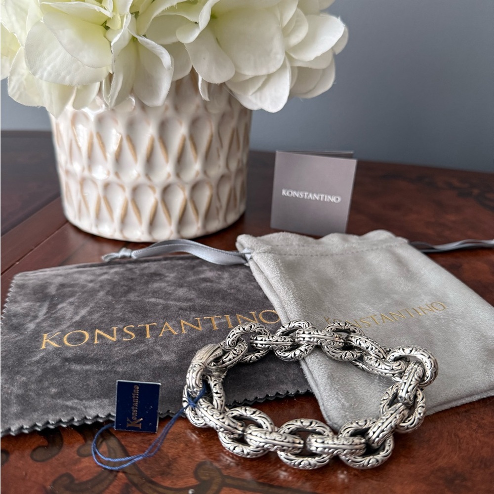 KONSTANTINO Etched Filigree Link Bracelet